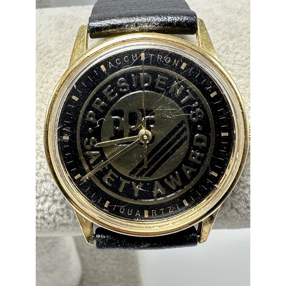 Bulova Other - Accutron Bulova PPG‎ Presidents Safety Award New Battery 1985 34MM 7.5" P5